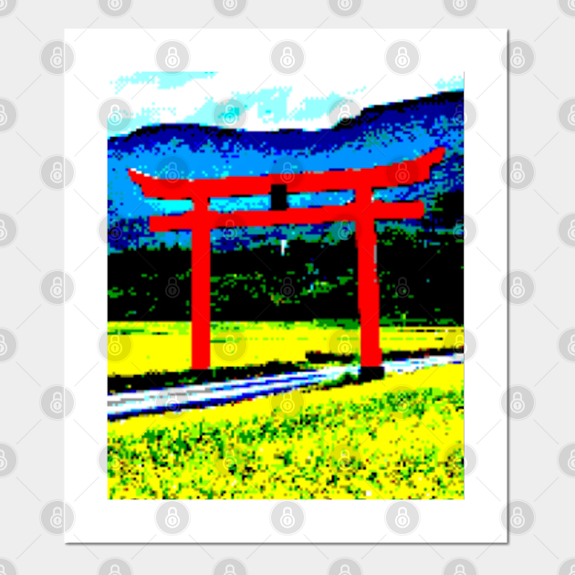Japan Travel - Japanese Retro 8 bit pixel art video game - Japan